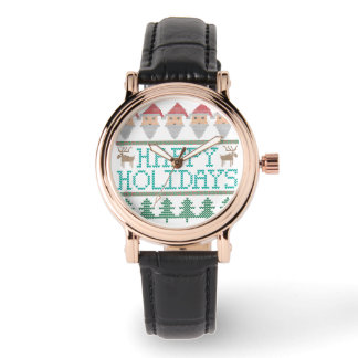 Montre Père Noël Reindeer sapin de Noël Joyeuses vacances