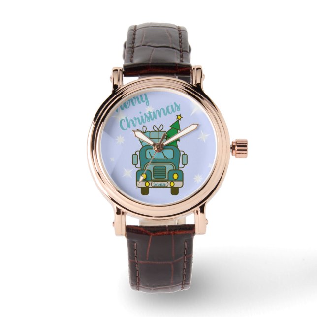 Montre Père Noël vue de devant Joyeux Noël (Recto)