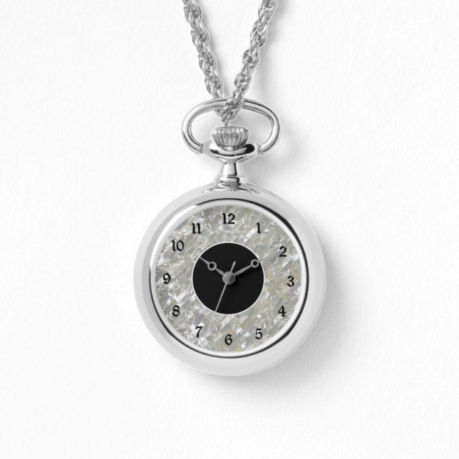 Montre Perle Blanche Élégante Visage (Recto)