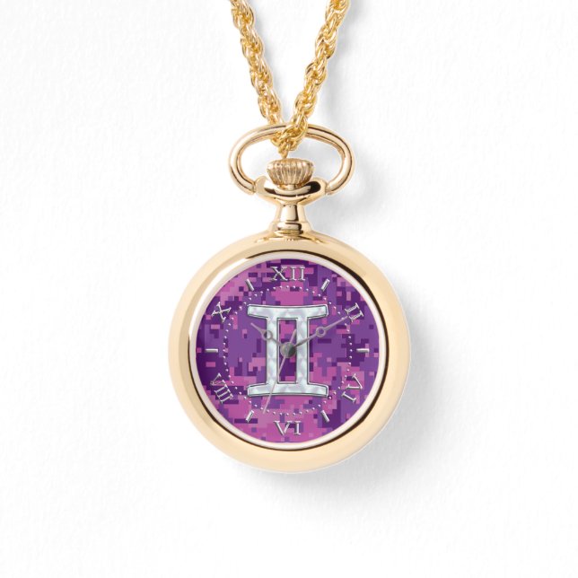 Montre Perle comme Gemini Zodiac Symbole Camouflage Dial (Recto)