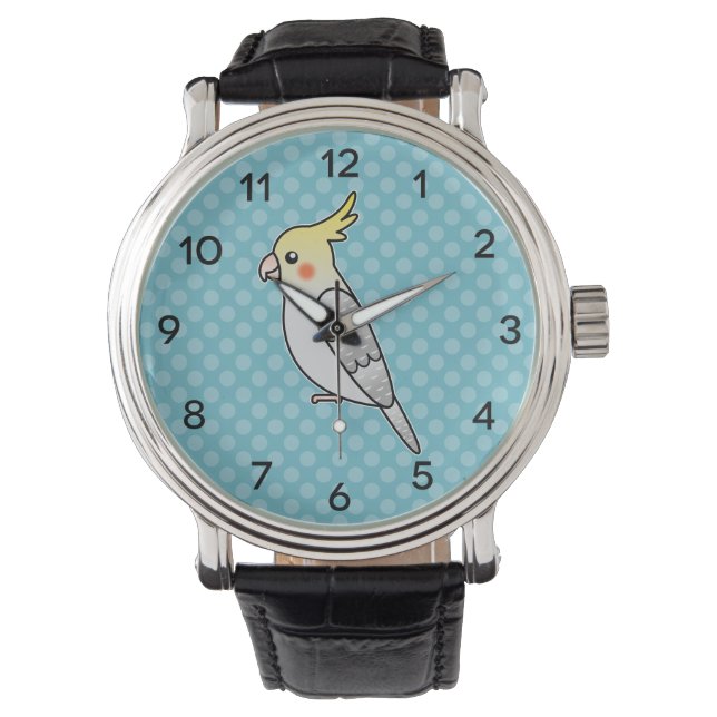 Montre Perle Dessin Animé Perruche Oiseau (devant)