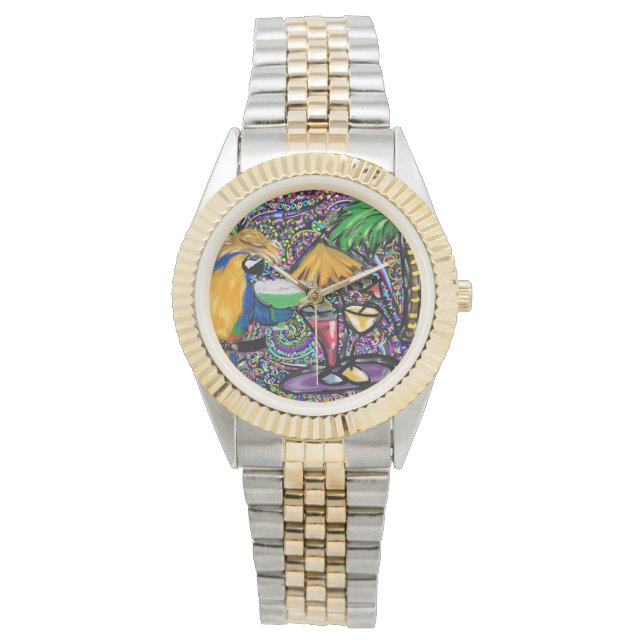 Montre Perroquet de fête sur la plage (devant)