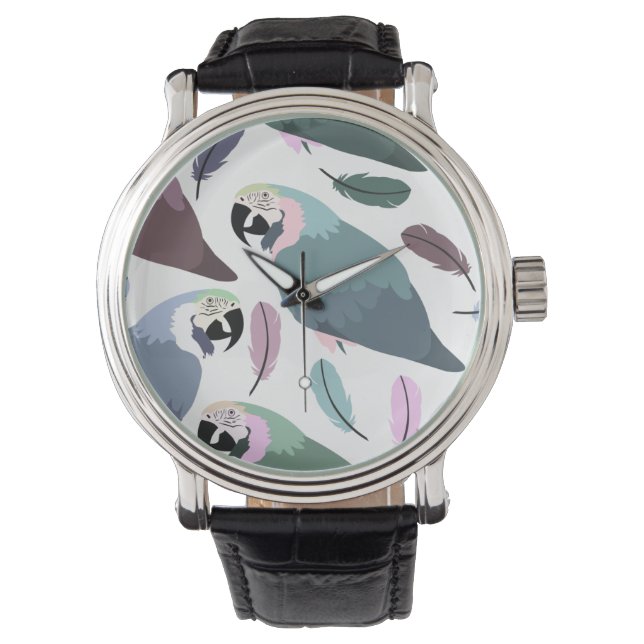 Montre Perroquets modernes motif tropical  (devant)