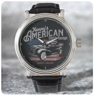 Montre Personalized American Vintage Classic Car Garage