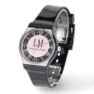 Montre Personalized Black & Pink Bow