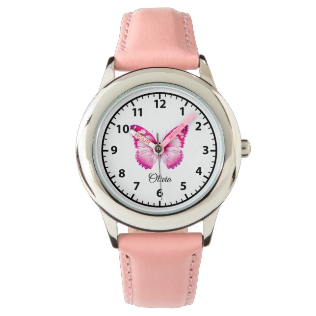 Montre Personalized Butterfly Kids' Watch for Girls (devant)