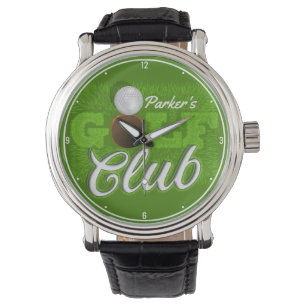 Montre Personalized NAME Golfer Green Golf Course Club