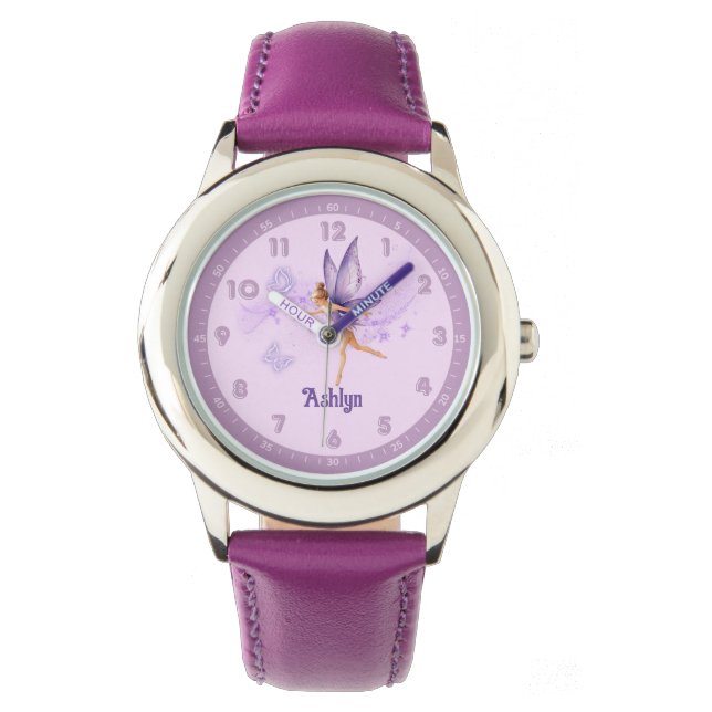 Montre Personalized Purple Fairy First Learning Kids Girl (devant)
