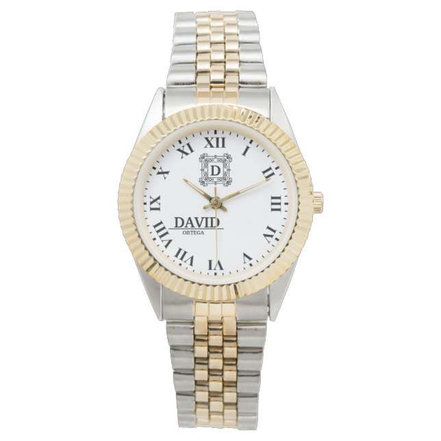 Montre Personalized  Roman NumeralCustom Engraved Name Ti (devant)