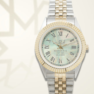 Montre Personalized Two-Tone Watch ∣ Aqua Marble Gift