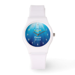 Montre personnalisable avec Christian Fish Symbole