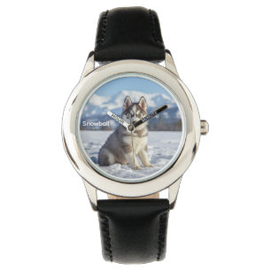 Montre Personnalisation du chien Husky de l'enfant magnif