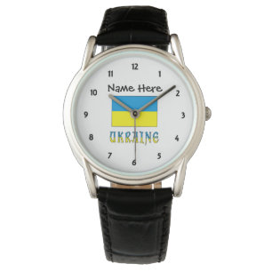 Montre Personnalisation du drapeau ukrainien et ukrainien