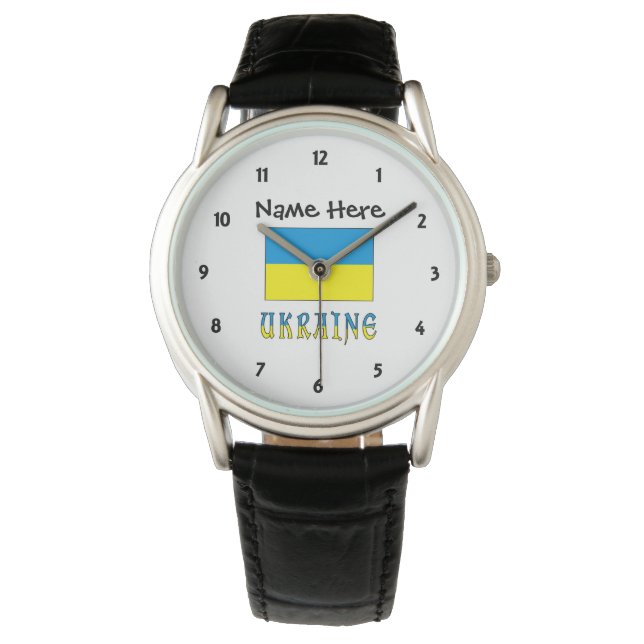Montre Personnalisation du drapeau ukrainien et ukrainien (devant)