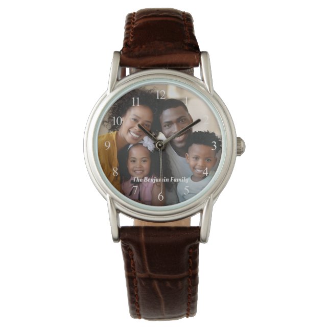 Montre Personnalisation Famille Maman Papa Nom Photo Pers (devant)