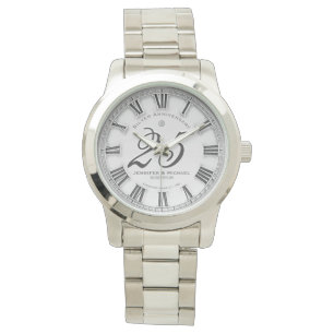 Montre Personnalisé 25 Anniversaire Mariage Argent