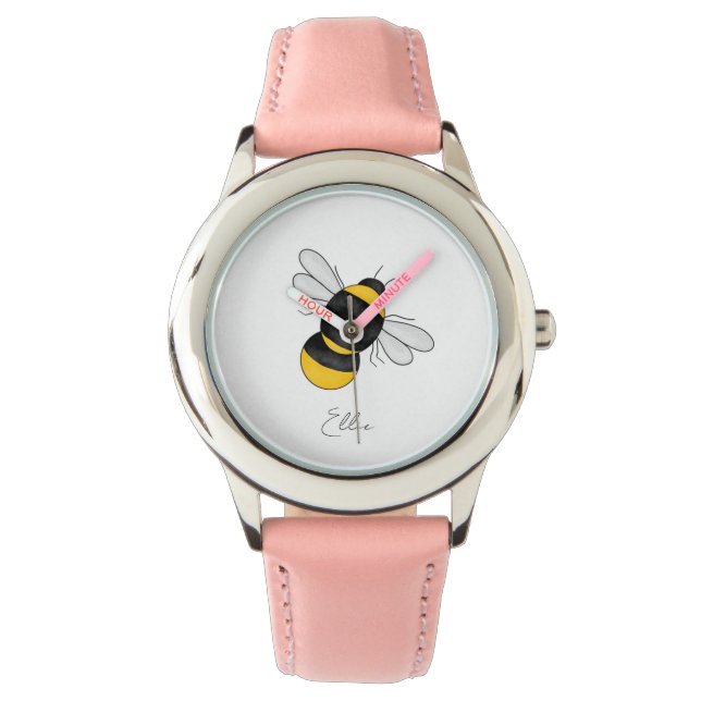 Montre Personnalisé Bumble Bee kids rose watch (devant)