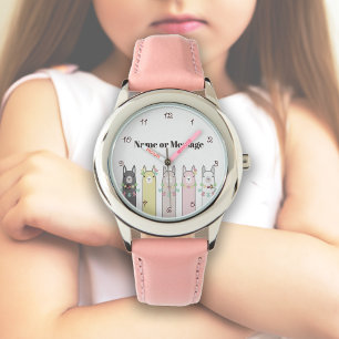 Montre Personnalisé Cute Retro Coloré Llamas Enfants