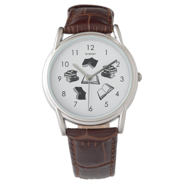 Montre Personnalisé Élégant livre bibliophile livre homme (devant)