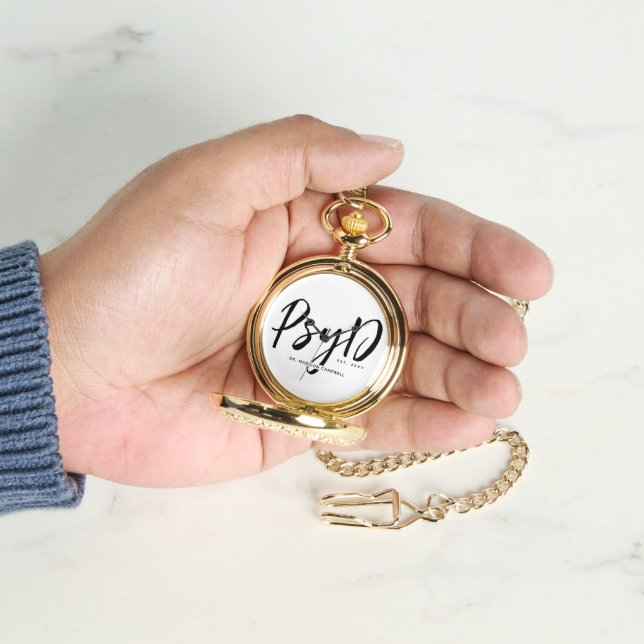 Montre Personnalisé Elegant PsyD Docteur en Psychologie (main)