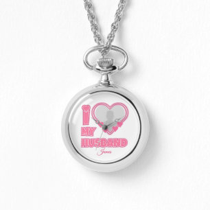 Montre Personnalisé I Love My Husband - Ajouter Photo & N