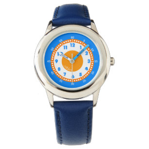 Montre Personnalisé Moderne Gras Bleu & Orange