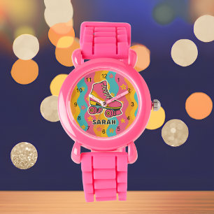 Montre Personnalisé Nom Colorful Roller Skating Girls