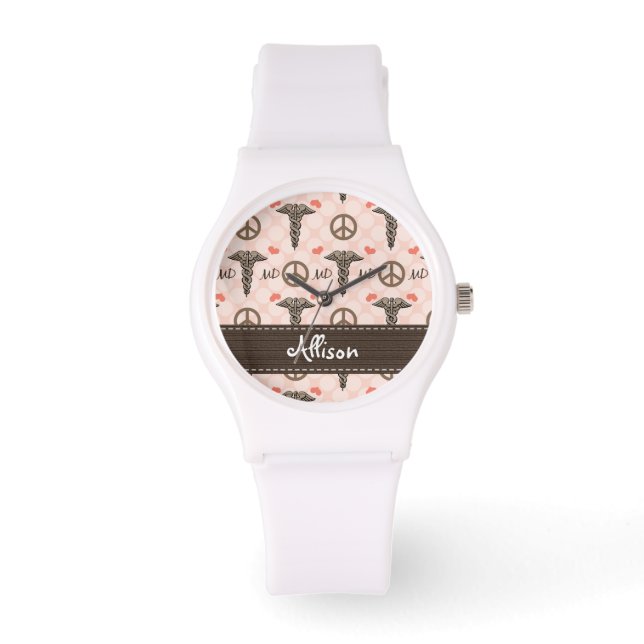 Montre Personnalisé Peace Love MD Caduceus (Recto)