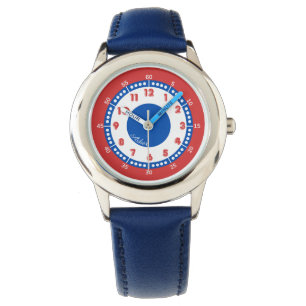 Montre Personnalisé Red & Blue Boys Learning Timepiece   
