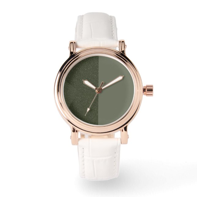 Montre personnalisé vert mousse à deux tons (Recto)