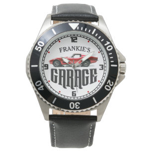 Montre Personnalisé VOTRE NOM Chevy Corvette Car Garage