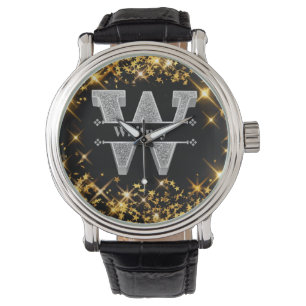 Montre Personnalisé W initial Monogramme d'argent Votre n