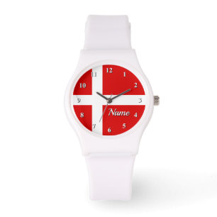 Montre personnalisée avec le drapeau danois du Dan