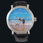 Montre personnalisée avec photo de votre animal et<br><div class="desc">Montre personnalisée avec photo et texte - Créez votre propre design avec animal de compagnie / chien / chat - Montre personnalisée pour papa / maman / enfants / famille / amis ou accessoires de cadeaux photo personnalisés (Choisissez le style de montre) - Ajoutez votre photo et texte - Redimensionnez...</div>