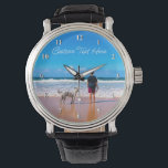 Montre personnalisée avec photo de votre animal et<br><div class="desc">Montre personnalisée avec photo et texte - Créez votre propre design avec animal de compagnie / chien / chat - Montre personnalisée pour papa / maman / enfants / famille / amis ou accessoires de cadeaux photo personnalisés (Choisissez le style de montre) - Ajoutez votre photo et texte - Redimensionnez...</div>