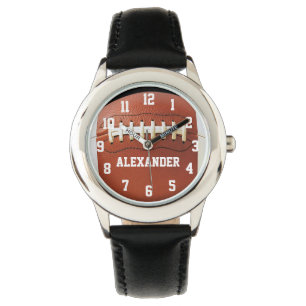 Montre personnalisée du football de garçons