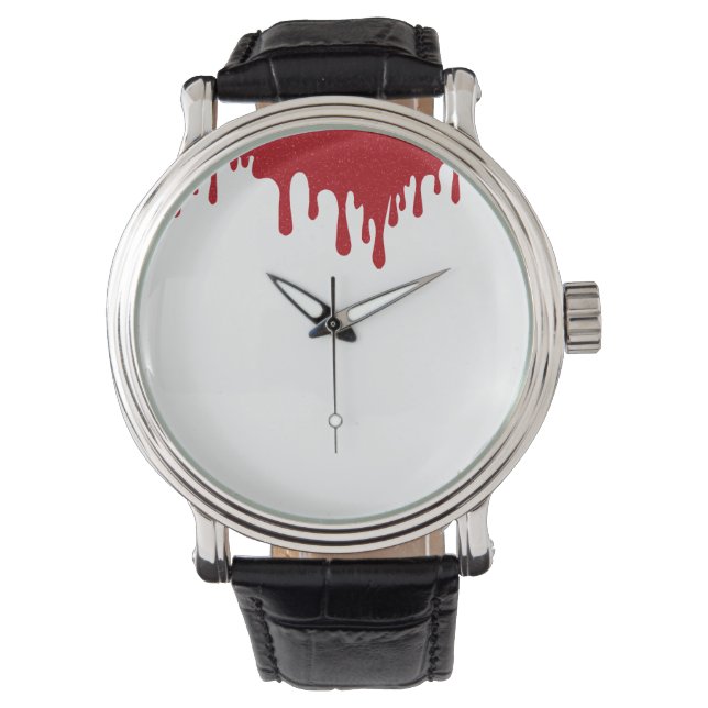 Montre personnalisée Minimal Tomato Red Drip (devant)