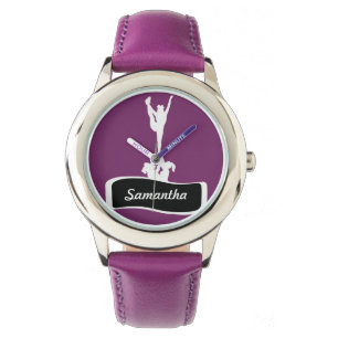 Montre personnalisée Pom-pom girl violet