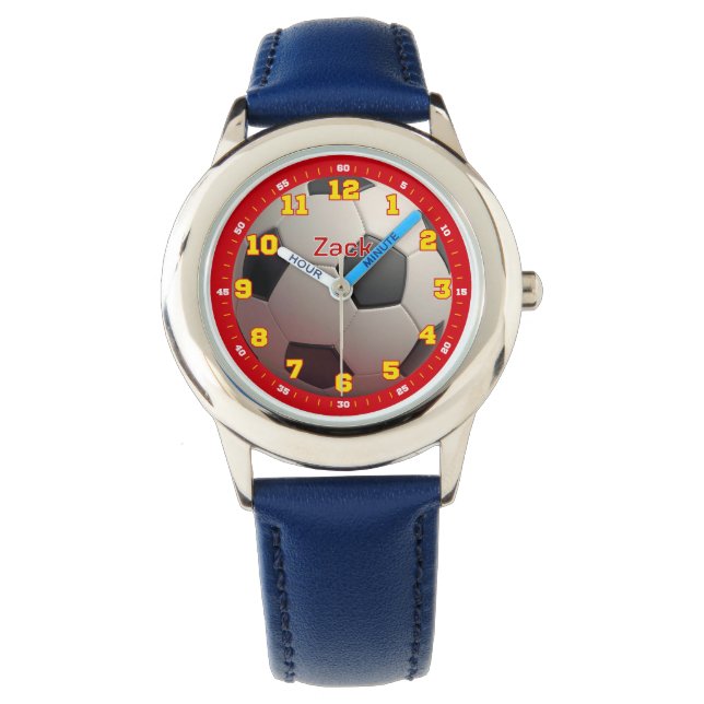 Montre personnalisée pour garçons avec design de f (devant)