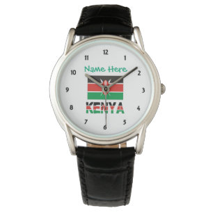 Montre personnalisée pour hommes Kenya Drapeau Ken