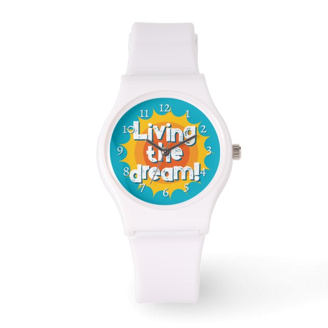 Montre personnalisée 'Vivre le rêve' avec cadran s (Recto)