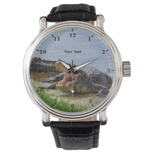 Montre Personnaliser Alligator de Floride avec la gueule 