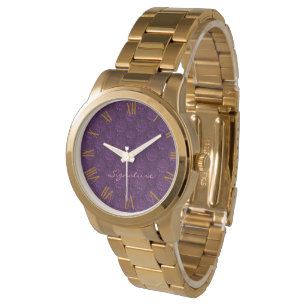 Montre Personnaliser de luxe Floral violet