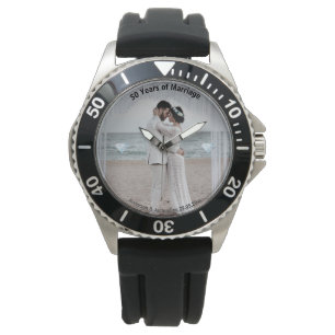 Montre Personnaliser Hommes Photo Watch Cadeaux du 50e an