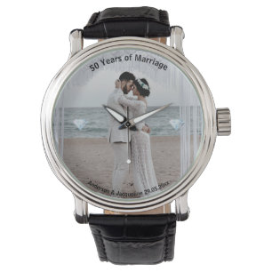 Montre Personnaliser Hommes Photo Watch Cadeaux du 50e an