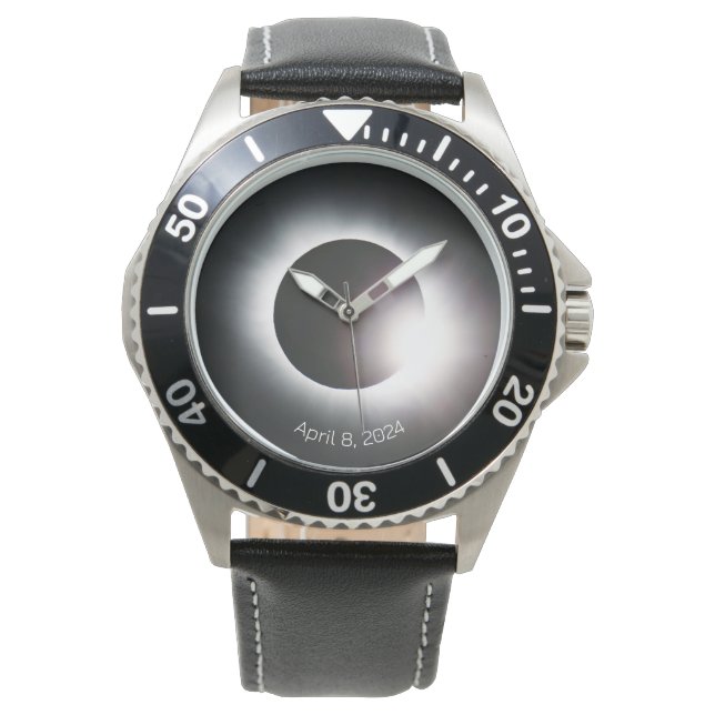 Montre Personnaliser le cadeau Total Solar Eclipse 2024 (devant)