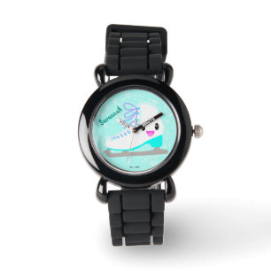 Montre Personnaliser Nom Fille Bleue Patinage artistique