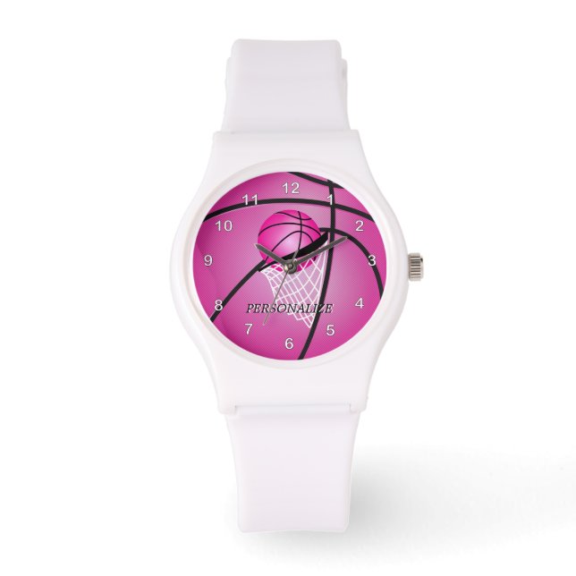 Montre Personnaliser Sports Pink Basket (Recto)