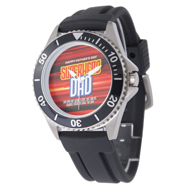Montre Personnaliser SuperHero Papa (Incliné)