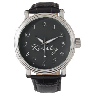 Montre Personnalisez nombres de visage/blancs Nom-Noirs